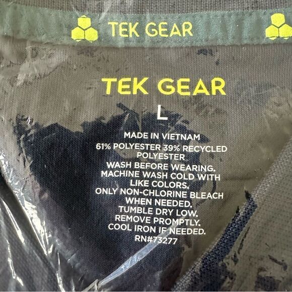 Tek Gear Men’s Short Sleeve Polo Shirt Classic Fit 3 Button Large Dress Blue - Picture 2 of 5